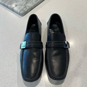 Navy Louis Vuitton loafers